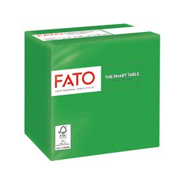 Tovagliolo - carta - 24 x 24 cm - 2 veli - verde smeraldo - Fato - conf. 100 pezzi