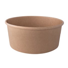 Bowl tonde monouso - 750 ml - cartoncino - avana - Signor Bio - conf. 50 pezzi