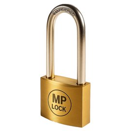 Lucchetto ad arco lungo - 30 mm - acciaio cromato - Metalplus