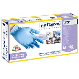 Guanti in nitrile R77 - tg M - azzurro - Reflexx - conf. 100 pezzi