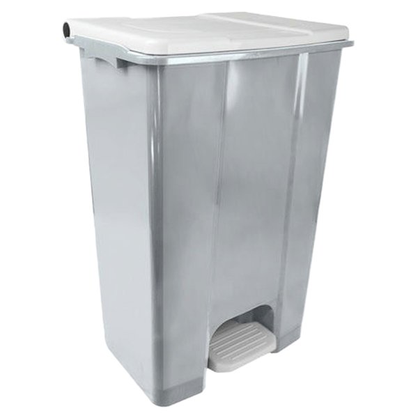 97428 Contenitore mobile Ecoconti - a pedale - 80 L - plastica riciclata - grigio/bianco - Medial