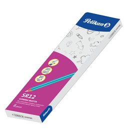 98624 Gomma matita SR-12 - caucciù/legno laccato - Pelikan - conf. 6 pezzi