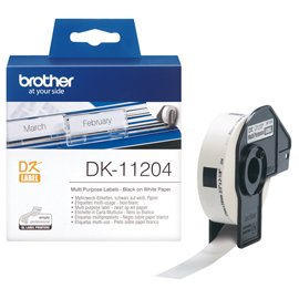 Brother - Rotolo 400 Etichette 17 x 54 mm - Nero/Bianco - DK-11204