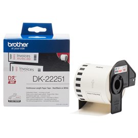 Brother - Rotolo etichetta continua - carta adesiva - Rosso/Bianco - 62mm x 15