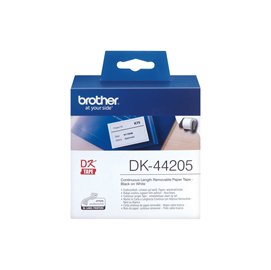 BRODK44205 Brother - Rotolo etichetta continua - carta adesiva - Nero/Bianco - 62mm x 30