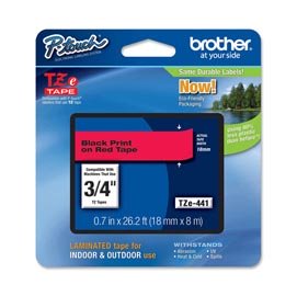 BROTZE441 Brother - Nastro - Nero/Rosso - TZE441 - 18mm x 8mt