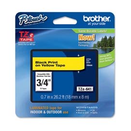 BROTZE641 Brother - Nastro - Nero/Giallo - TZE641 - 18mm x 8mt
