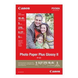 CAN2311B053 Canon - Carta fotografica Plus Glossy II PP-201 - 10 x 15 cm - 5 Fogli - 2311B053