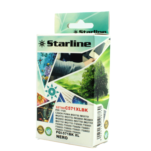 SSTINKC571XLBK Starline - Cartuccia ink - per Canon - Nero - CLI571BK - 12