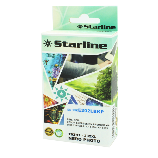 SSTINKE202LBKP Starline - Cartuccia Ink compatibile Photo per Epson 202XL - Nero - 13ml