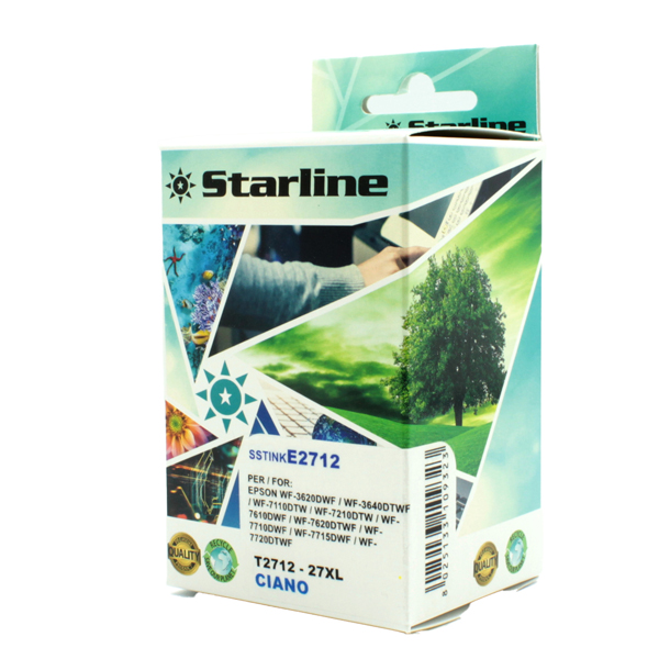 SSTINKE2712 Starline - Cartuccia ink - per Epson - Ciano - C13T27124012 - 27XL - 15ml