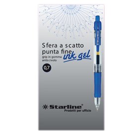 STL1209 Penna a sfera a scatto con inchiostro gel - blu - punta fine 0