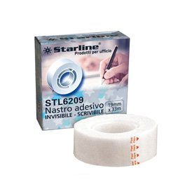 Nastro adesivo scrivibile - 19 mm x 33 m -PP - trasparente - Starline