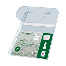 STL7210 Buste forate con soffietto e patella - spessore 25 mm - liscio - 21 x 30 cm - trasparente - Starline