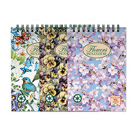 Blocco Nature Flowers - spiralato sul lato corto - A5 - 50 fogli - 80 gr - 5mm - Pigna