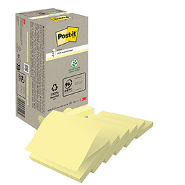 Blocco Post-it Z Notes Green - R330-1T - 76 x 76 mm - 100% riciclabile - giallo - 100 fogli - Post-it