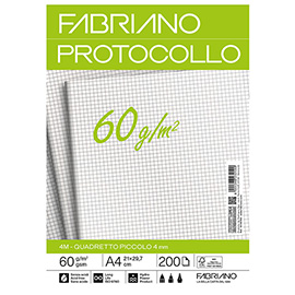 Foglio protocollo - A4 - 4 mm - 60 gr - Fabriano - conf. 200 pezzi