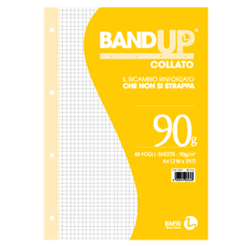 Blocco collato BandUp - A4 - 5mm - 40 fogli - 90gr - fori rinforzati - BM
