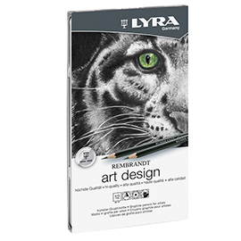 Matite Rembrandt Art Design - Lyra - astuccio metallo 12 matite assortite