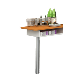 Allungo angolo Ristoro - punto caffè - 60 x 45 x 84 cm - bianco/noce chiaro