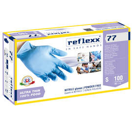 Guanti in nitrile R77 - tg S - azzurro - Reflexx - conf. 100 pezzi