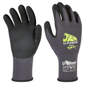 Guanti di protezione FLEX - con polsino nero - taglia 10 - nero/grigio - U-Power