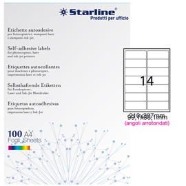 Etichette adesive - in carta - angoli arrotondati - permanenti - 99