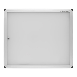 Bacheca per interni - con anta battente - fondo bianco magnetico - 6 fogli A4 - orizzontale - Starline