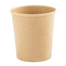 100116 Bowl per zuppe monouso - 780 ml - cartoncino - avana - Signor Bio - conf. 25 pezzi