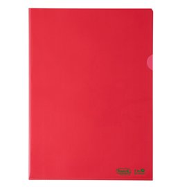 Cartellina a L BioBased - 22 x 30 cm - PE riciclato - liscio pesante - rosso - Favorit - conf. 25 pezzi