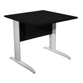 100820 Scrivania lineare Easy - 80 x 80 x 72 cm - Nero venato/grigio alluminio