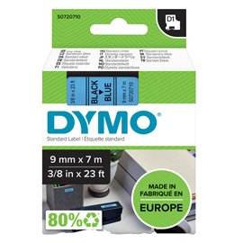 Nastro D1 standard 409160 - 9 mm x 7 mt - PL - nero/blu - Dymo