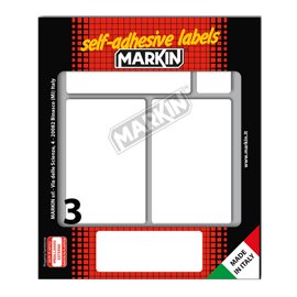 Etichette adesive - in carta - permanenti - 83 x 53 mm - 3 et/fg - 10 fogli - bianco - Markin