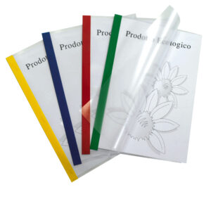 Cartellina per rilegatura Poli 200 - A4 - PP - trasparente buccia - dorso blu - Sei Rota - conf. 10 pezzi