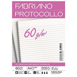 Foglio protocollo - A4 - 1 rigo - 60 gr - Fabriano - conf. 200 pezzi