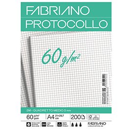 Foglio protocollo - A4 - 5 mm - 60 gr - Fabriano - conf. 200 fogli