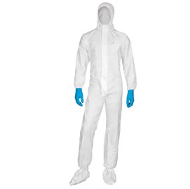Tuta di protezione da rischio chimico DT115 - monouso - taglia L - PP/PE - bianco - Deltaplus
