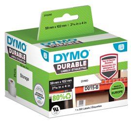 Rotolo 300 etichette LW Durable 1933088 - 59 x 102 mm - PP - bianco - Dymo