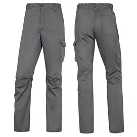 Pantalone da lavoro Panostrpa - sargia/poliestere/cotone/elastan - taglia M - grigio/nero - Deltaplus