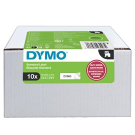 Nastro D1 standard 450130 - 12 mm x 7 mt - PL - nero/bianco - Dymo - value pack 10 pezzi