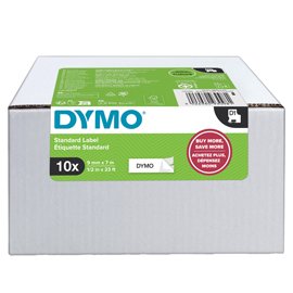 Nastro D1 standard 458030 - 19 mm x 7 mt - PL - nero/bianco - Dymo - value pack 10 pezzi