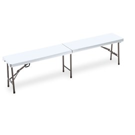 Panca Horeca - pieghevole - 44 x 30 x 183 cm - acciaio/HDPE - bianco - Garden Friend