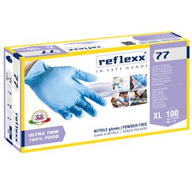 Guanti in nitrile R77 - tg XL - azzurro - Reflexx - conf. 100 pezzi