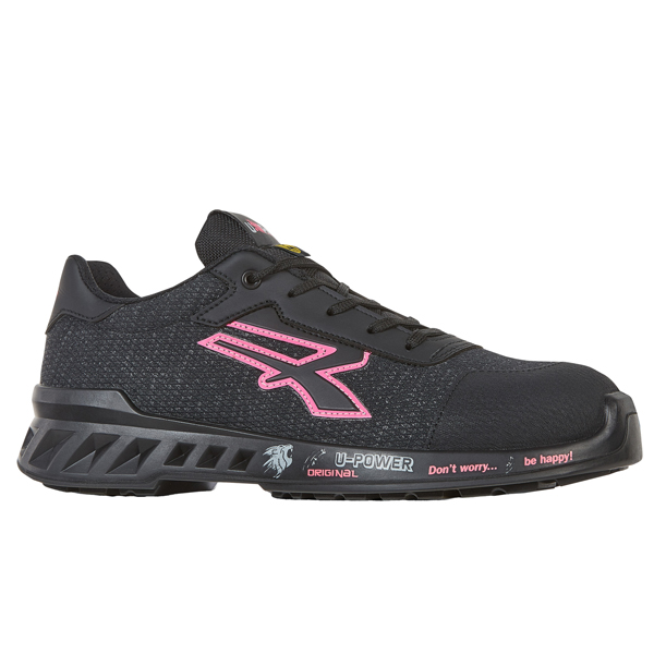 Calzatura di sicurezza Michelle - S1PS FO SR ESD RedLeve - numero 35 - nero/rosa - U-Power