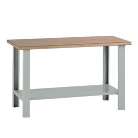 99090 Banco da lavoro - senza cassetti - 150 x 75 x 90 cm - grigio/legno - Tecnotelai