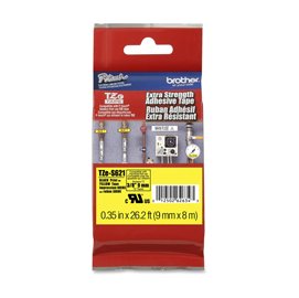 Brother - Nastro con adesivo resistente - Nero/Giallo - TZES621 - 9mm x 8mt