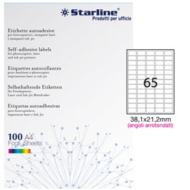 Etichette adesive - in carta - angoli arrotondati - permanenti - 38